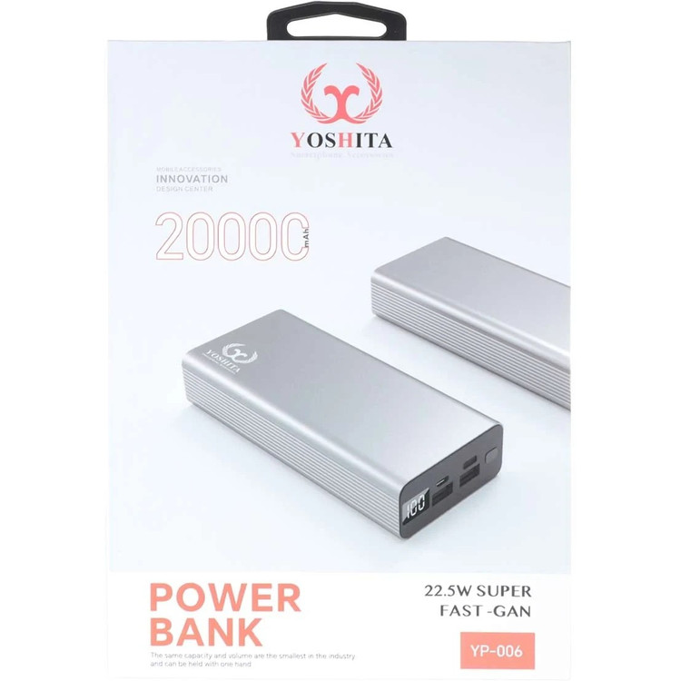 پاوربانک فست شارژ Yoshita 20000mAh مدل YP-006 22.5W