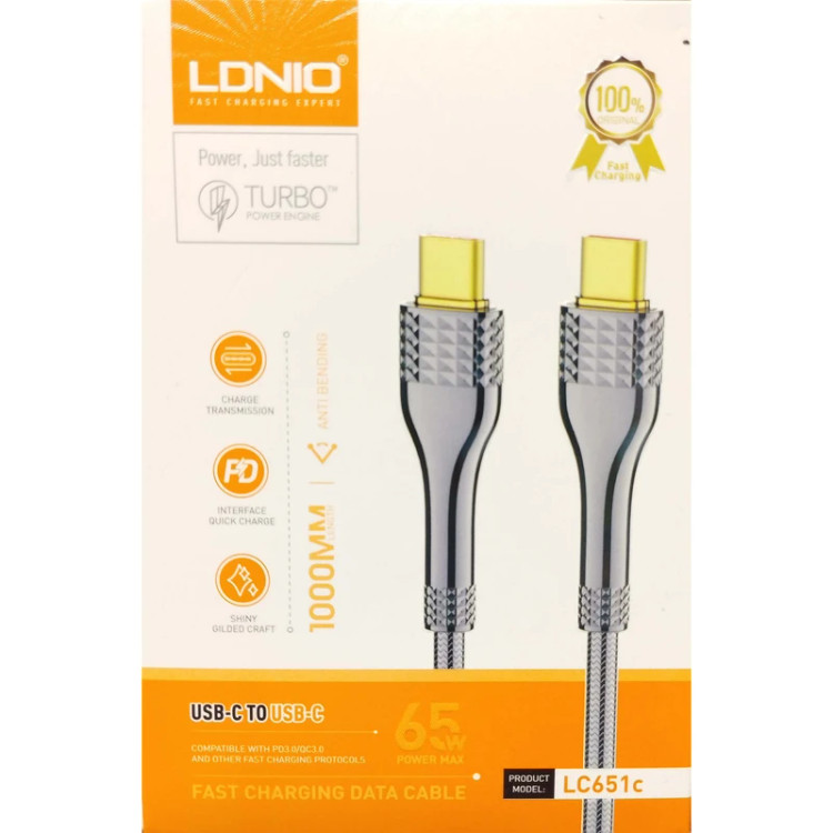 کابل Type-C به Type-C الدینیو Ldnio LC651C طول 1 متر توان 65 وات